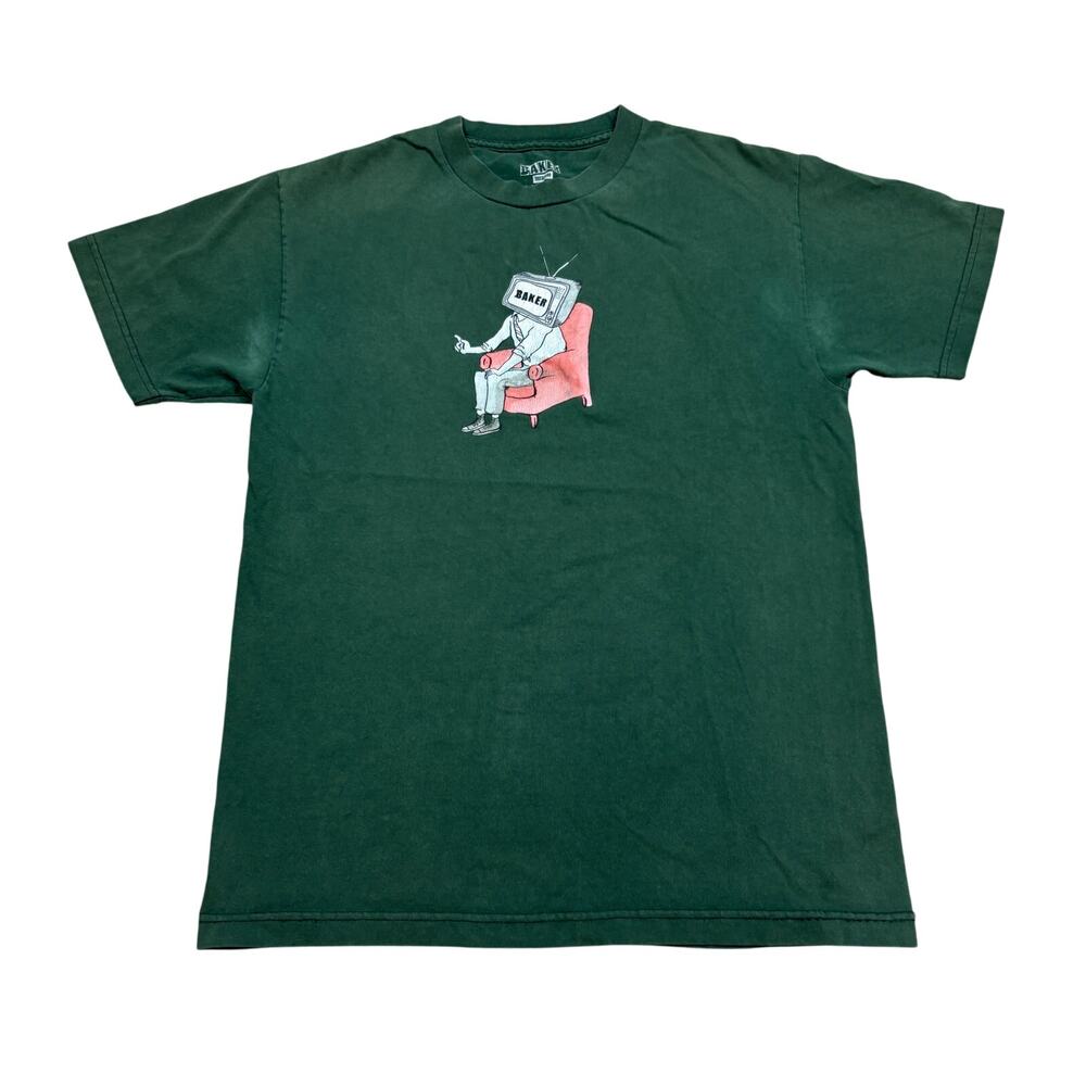 Baker Skateboards TV Head Coach Tee Shirt Men's Medium Y2K Skater